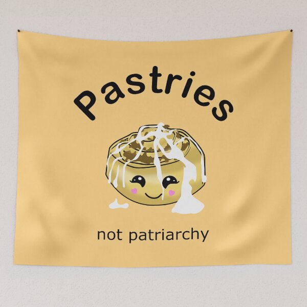 Item preview, Pastries not Patriarchy (Black on Peach) designed and sold by MyThingNow.