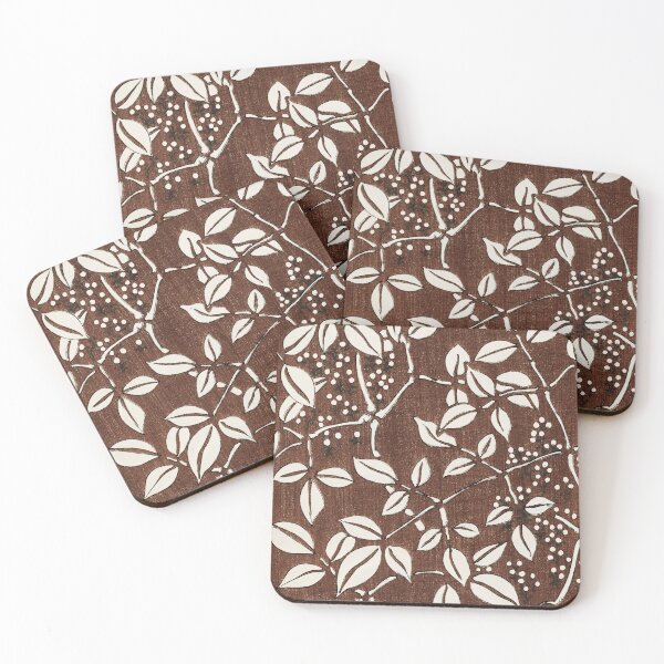 Item preview,  Japanese Brown And White Vintage Leaf Pattern designed and sold by Tamas Das.