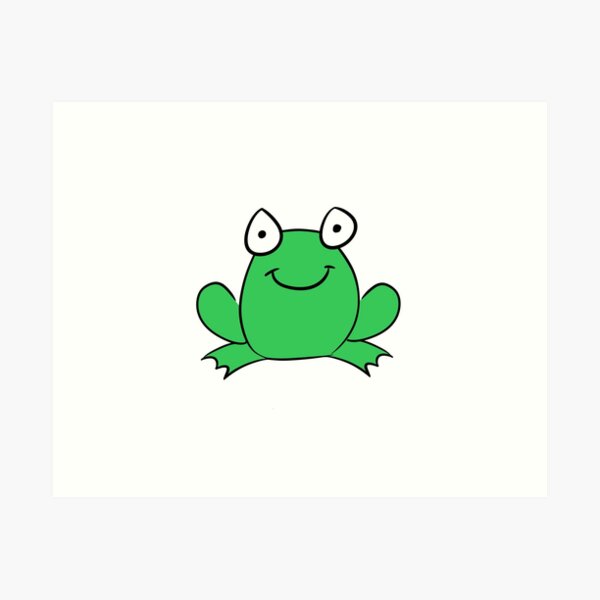 Animated Green Frog Art Prints for Sale | Redbubble
