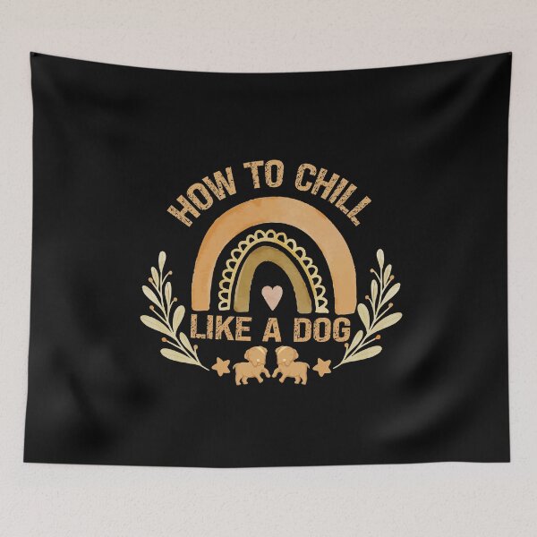 Item preview, How To Chill Like A Dog / Funny Dog lovers Gift /Gold Watercolor sunset Design designed and sold by pedrored369.