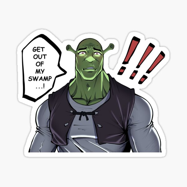 "Buff Shrek Meme" Sticker by ToomyWoomy Redbubble