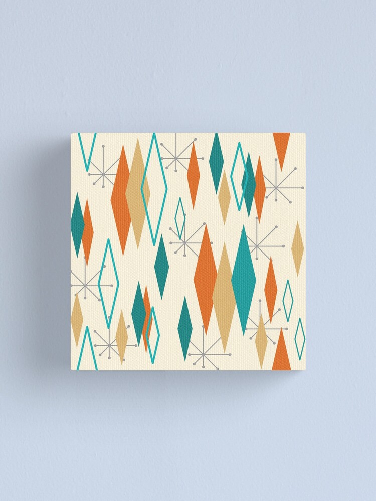 Vintage 1950s triangle design pattern - Mid-Century Modern | Canvas Print