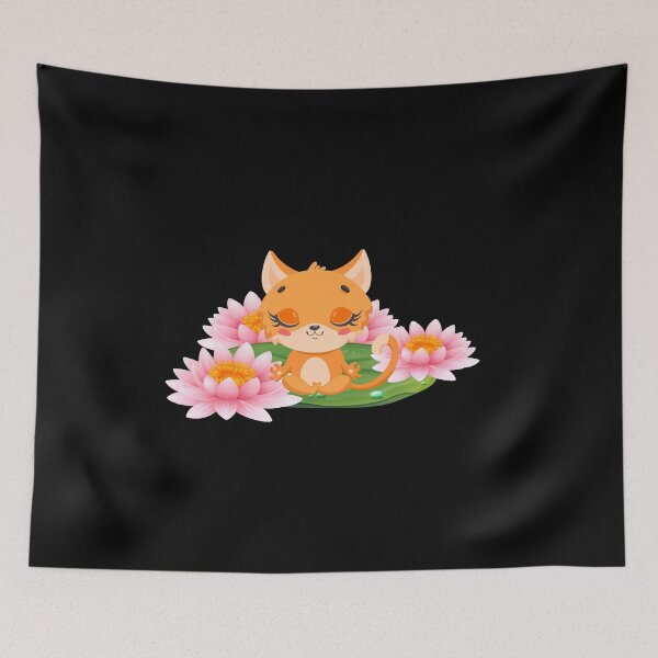 Item preview, Cute Cat In Lotus Tattoo designed and sold by Hoetoons.