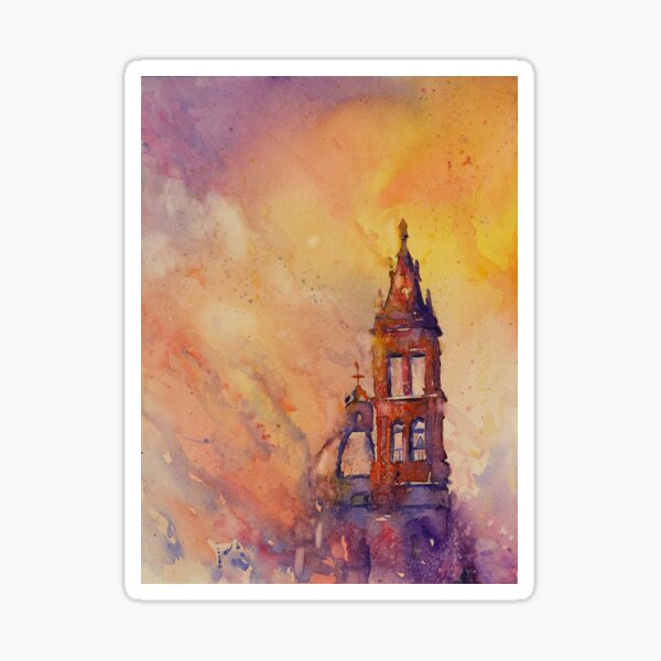 Item preview, Morelia, Mexico streetscene.  Watercolor painting designed and sold by rfoxphoto.