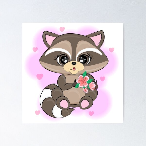 Funny raccoon Poster