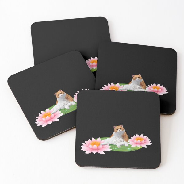 Item preview, funny lazy Cat In Lotus flower designed and sold by Hoetoons.