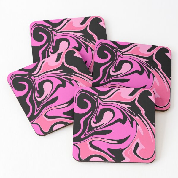 Item preview, Abstract Liquid Art Pattern Black and Pink designed and sold by quinellie.