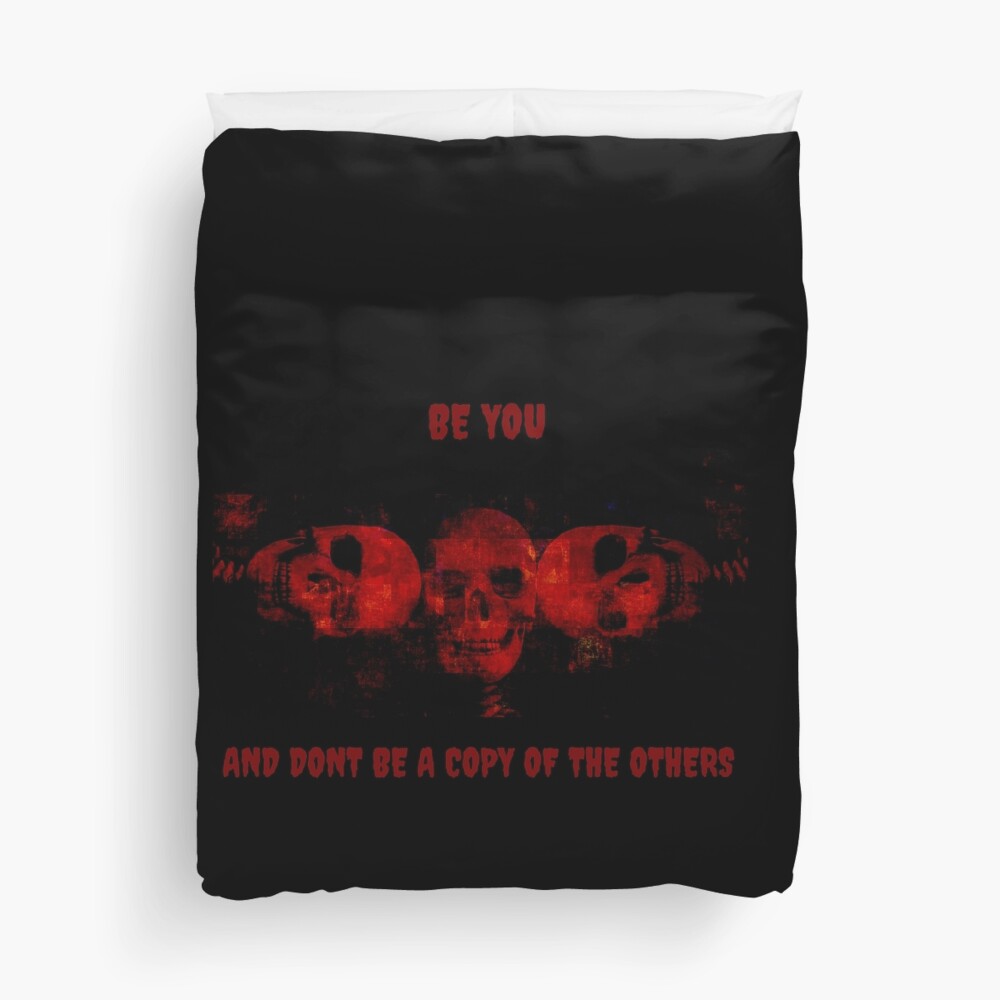 Discover Red skulls Duvet Cover