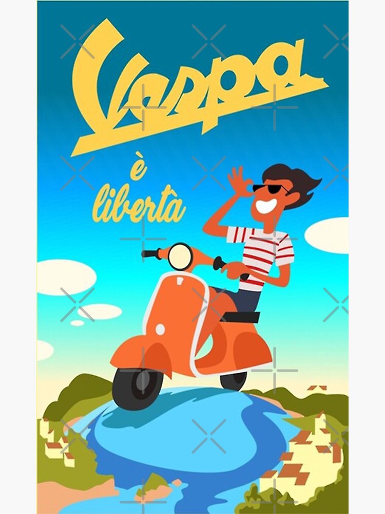 "Vespa e Liberta Luca" Sticker by jonathancalder Redbubble