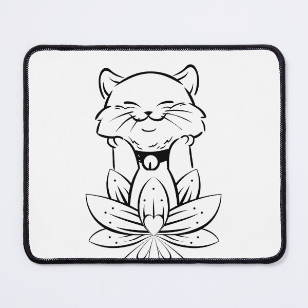 Item preview, Cute Cat In Lotus flower tattoo designed and sold by Hoetoons.