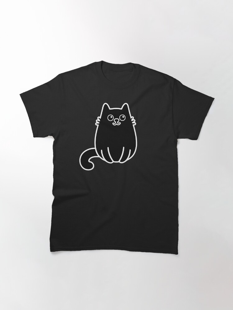 Thumbnail 2 of 7, Classic T-Shirt, Cute Black Cat Kawaii for Cat Lovers designed and sold by brandoseven.