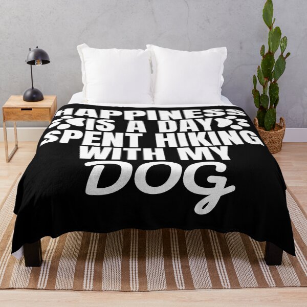 Item preview, happiness is a day spent hiking with my dog designed and sold by Recoshet.
