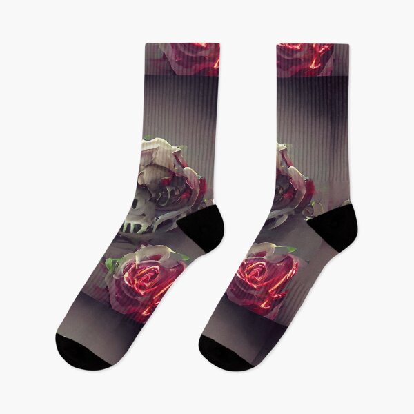 Item preview, red rose skull designed and sold by calacas05.