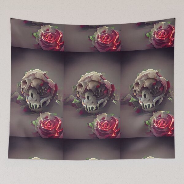 Item preview, red rose skull designed and sold by calacas05.