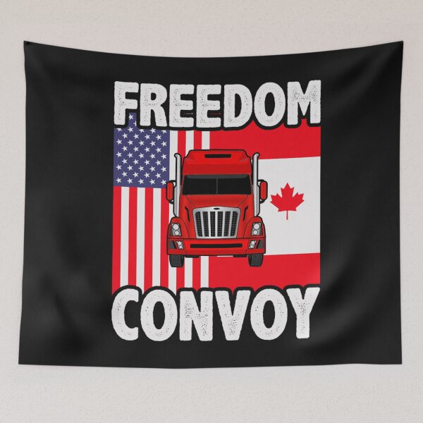 Item preview, Canadian And USA Flag Trucking Freedom Convoy T Shirt designed and sold by Anthony-Wilson.