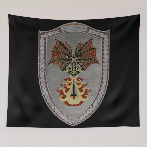 Item preview, Crimson Defiance (Shield moonsilver Celtic Rope on wood) designed and sold by Swabcraft.