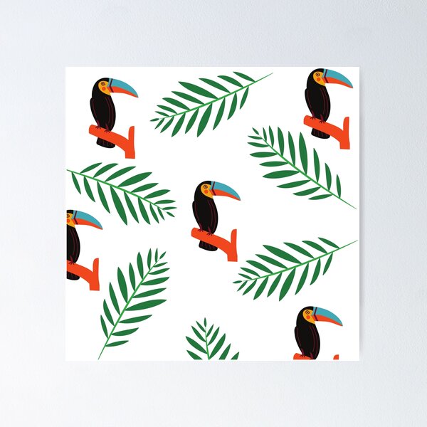 Item preview, Toucan and leaf jungle pattern designed and sold by aly2417.