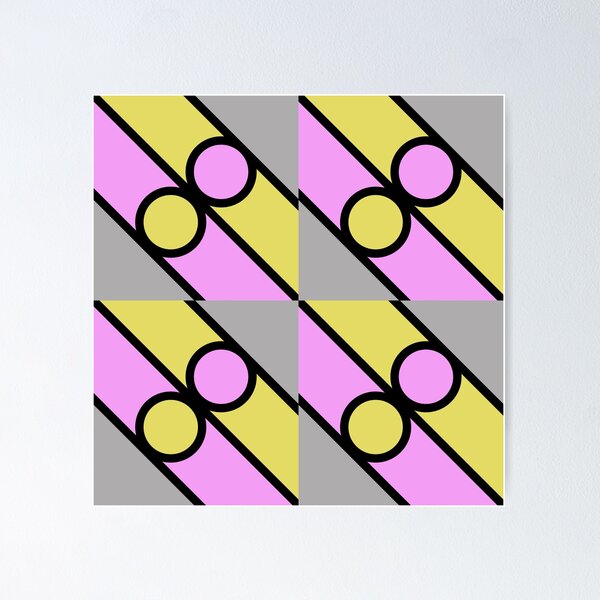 Item preview, Jagged Stripes & Circles Pattern, Grey, Yellow, Pink, Black designed and sold by RLWphoto.