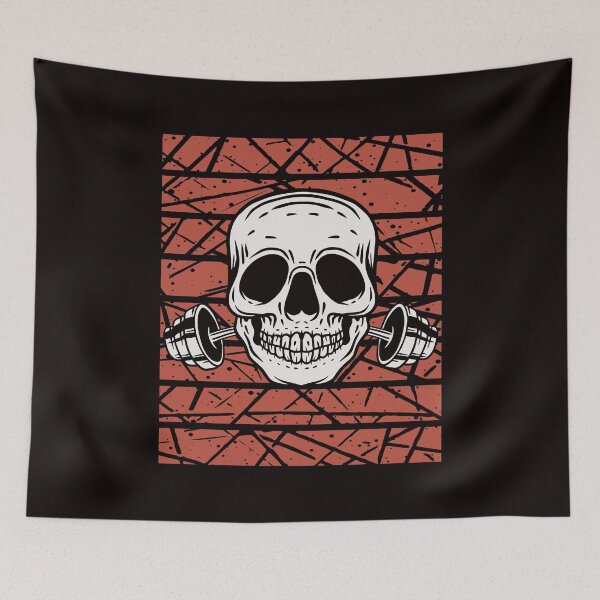 Item preview, Skull Barbell Bodybuilding Weightlifting Gym Workout Fitness designed and sold by TomGiantDesigns.