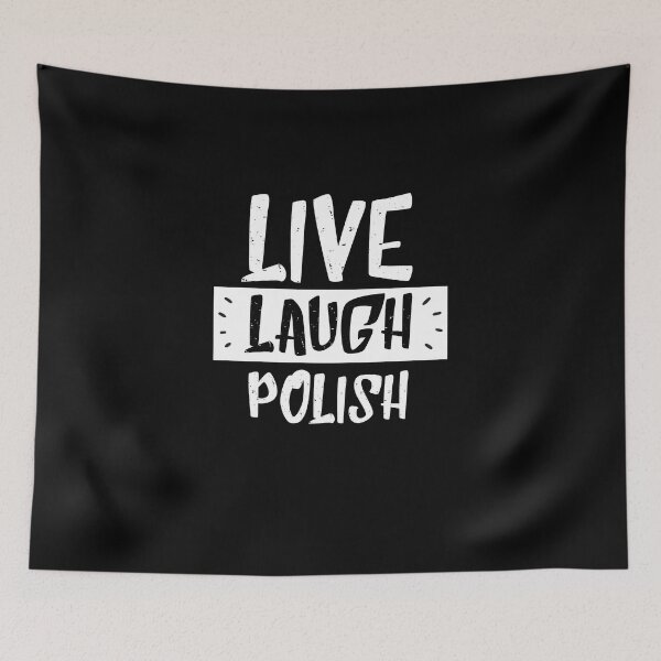 Item preview, live laugh polish - inspirational black & white designed and sold by vooART.