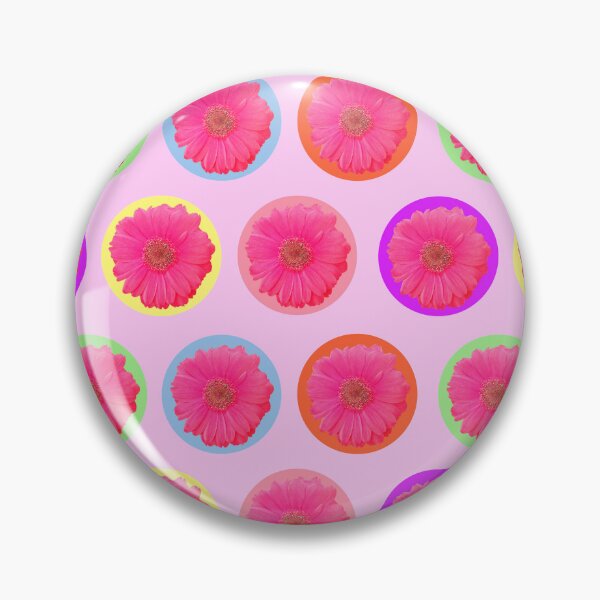 Aperçu de l'œuvre Joyeux motif floral coloré heureux avec des fleurs roses vives et vibrantes créée et vendue par CreateShape.
