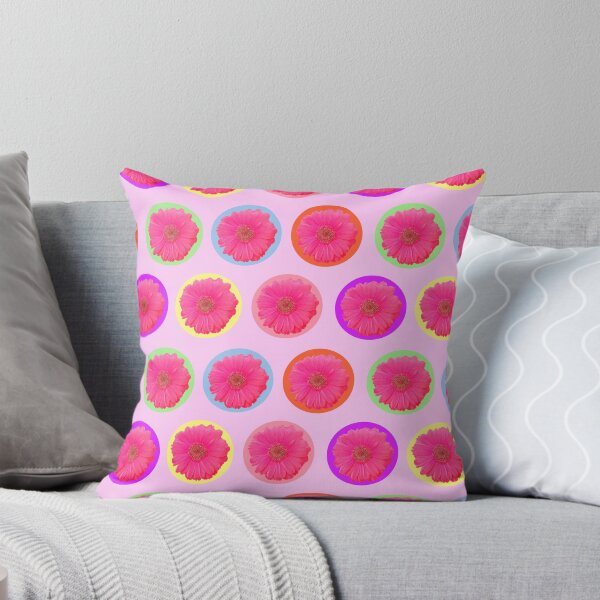 Aperçu de l'œuvre Joyeux motif floral coloré heureux avec des fleurs roses vives et vibrantes créée et vendue par CreateShape.