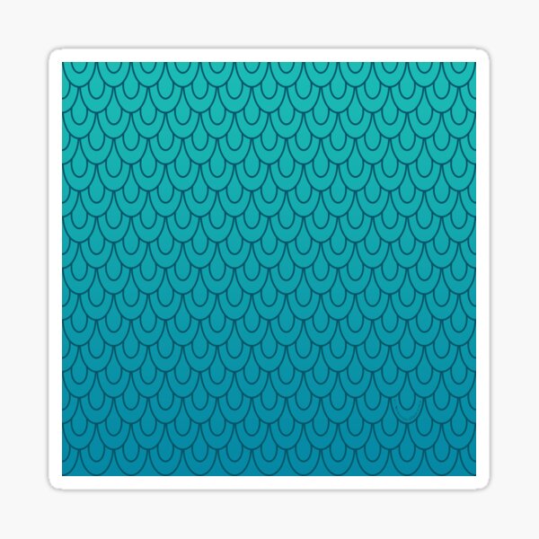 Mermaid Scales Turquoise to Teal Ombre Sticker