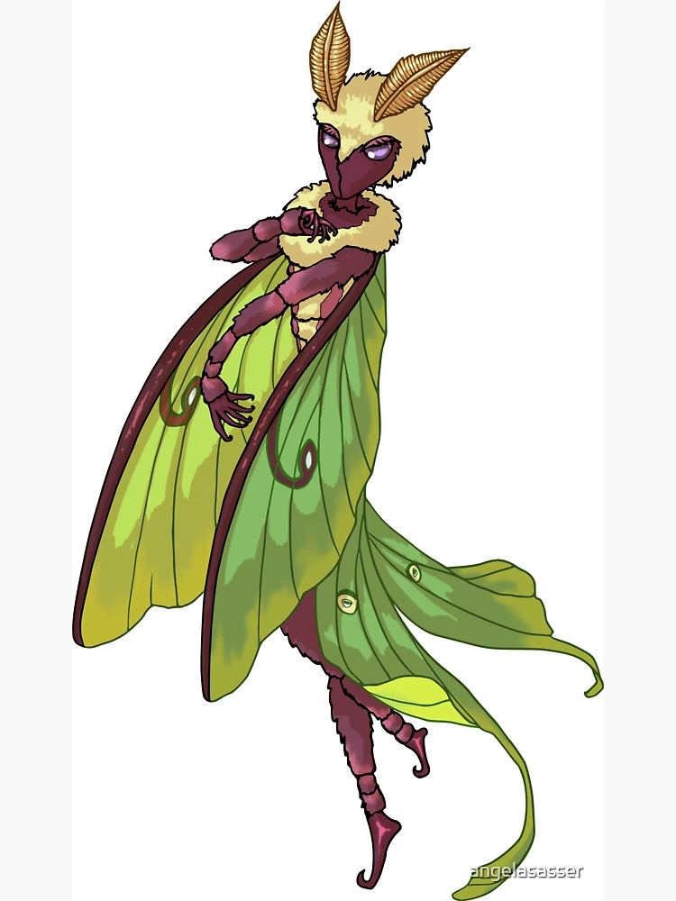 絵画 Moth Girl #004 Luna Moth Girl MONSTER GIRLS Series I