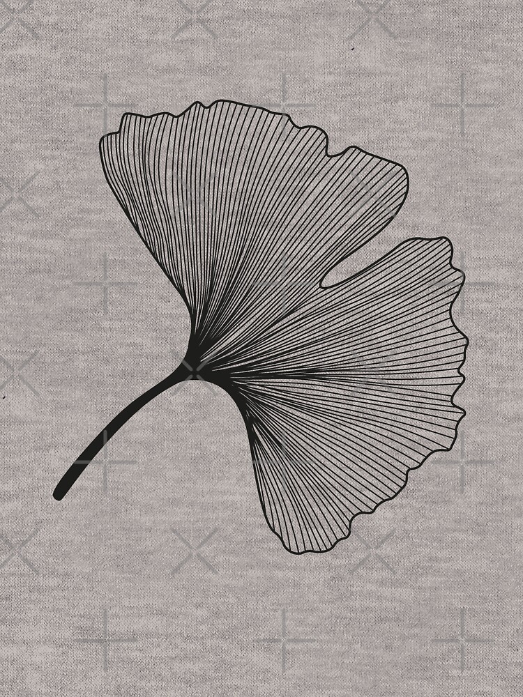 Ginkgo Biloba leaves pattern - black and white by PrintablesP