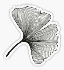 Ginkgo Biloba leaves pattern - black and white Sticker