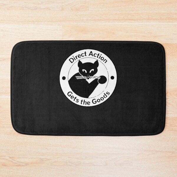 Item preview, Direct Action Gets The Goods - Anarchist Black Cat Logo Sticker designed and sold by JanaLangec.