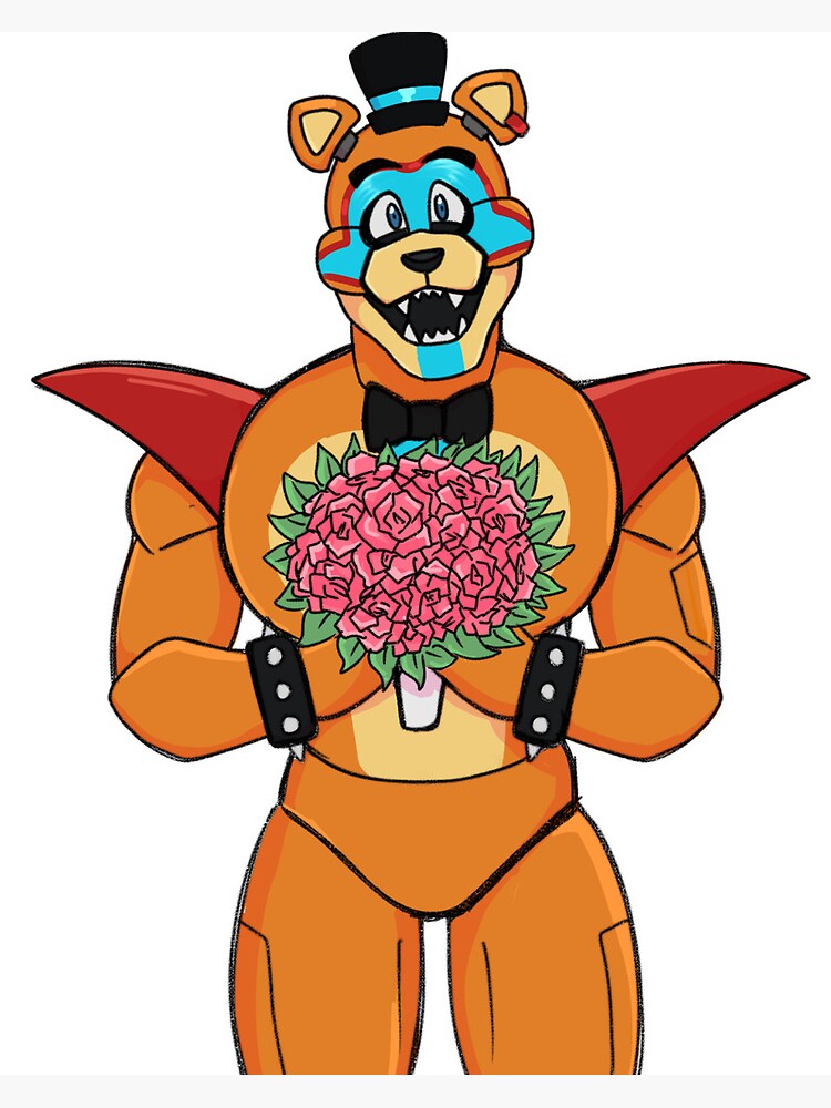 "FNAF Security Breach Glamrock Freddy Flower bouquet" Art Print by