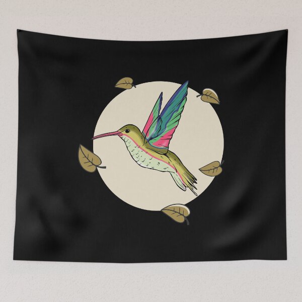 Item preview, Hummbingbird Moon Leaves Humminbird Hummingbird Bird designed and sold by 2blackcherries.