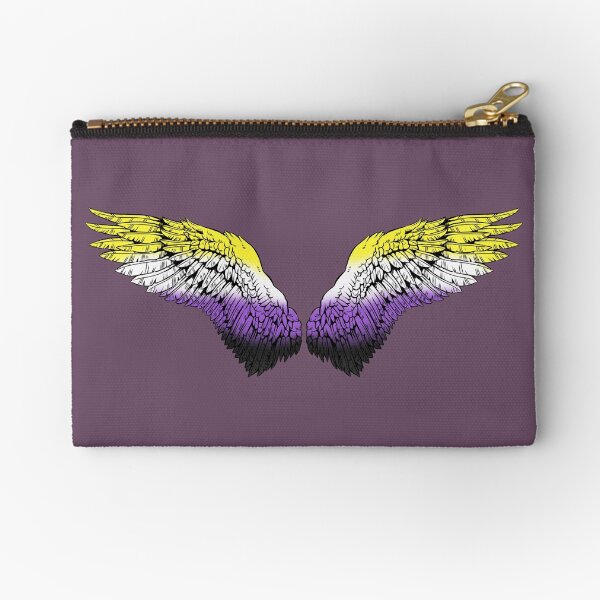 Pride Wings, Nonbinary Flag Zipper Pouch