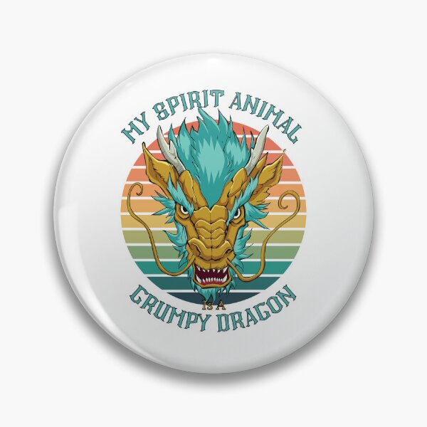 Item preview, Blue Vintage My Spirit Animal Is A Grumpy Dragon designed and sold by RihabPrint.
