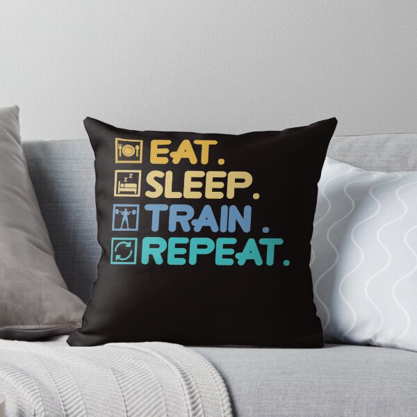 Item preview, Eat Sleep Train Bodybuilding Weightlifting Workout Barbell designed and sold by TomGiantDesigns.