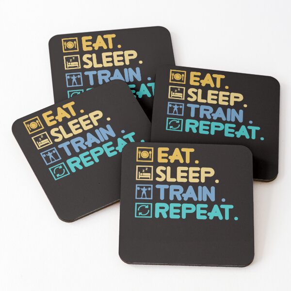 Item preview, Eat Sleep Train Bodybuilding Weightlifting Workout Barbell designed and sold by TomGiantDesigns.