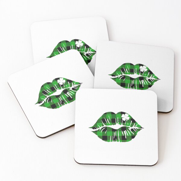 Item preview, Green Shamrock Plaid Lips designed and sold by MobertsonArt.