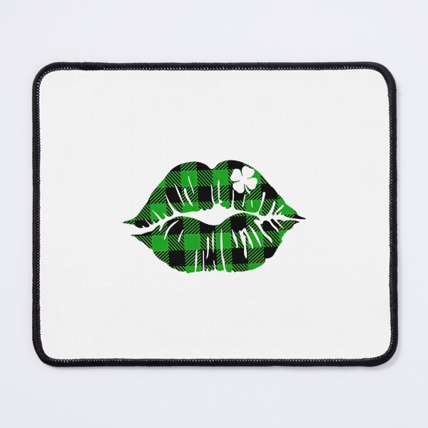 Item preview, Green Shamrock Plaid Lips designed and sold by MobertsonArt.