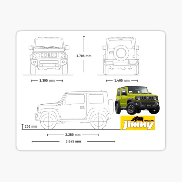 "Suzuki Jimny Blueprint" Sticker for Sale by IainDesigns | Redbubble