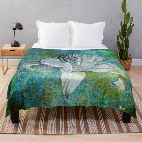 Item preview, White Lily on Blue designed and sold by Overthetopsm.