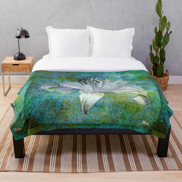 Item preview, White Lily on Blue designed and sold by Overthetopsm.