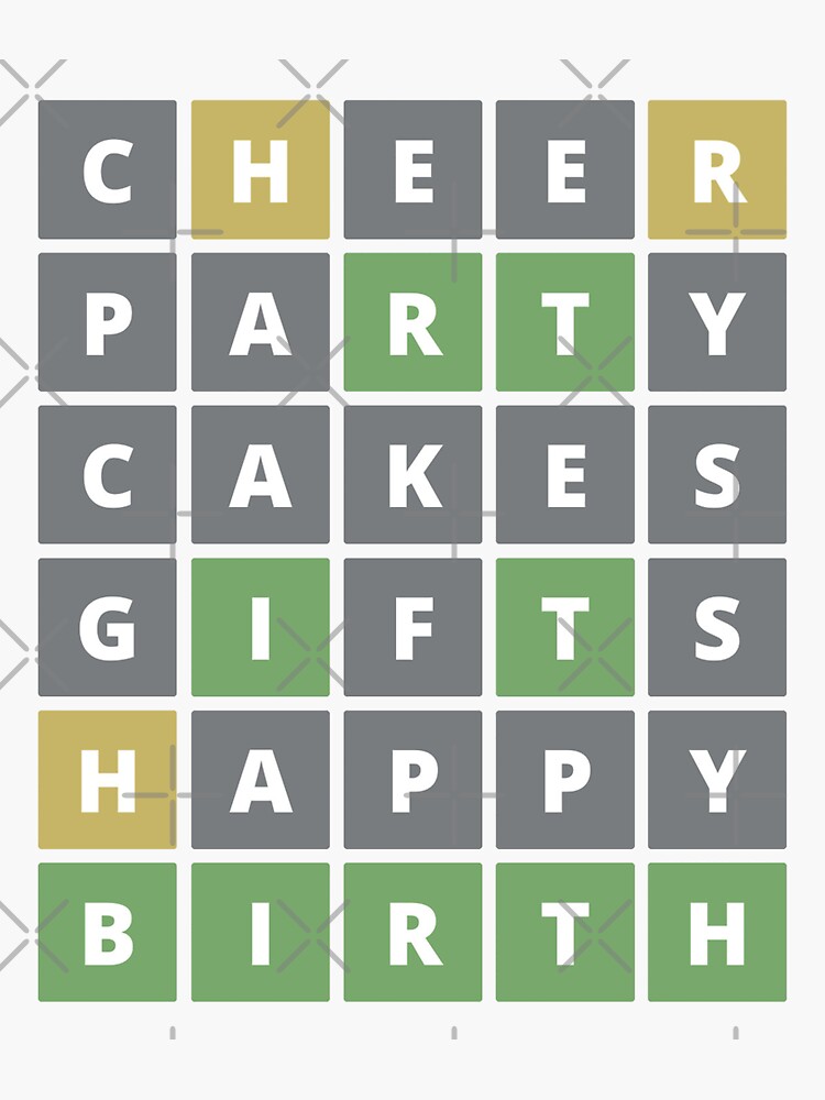 "Wordle Game Birthday Edition, Powerlanguage wordle" Sticker by