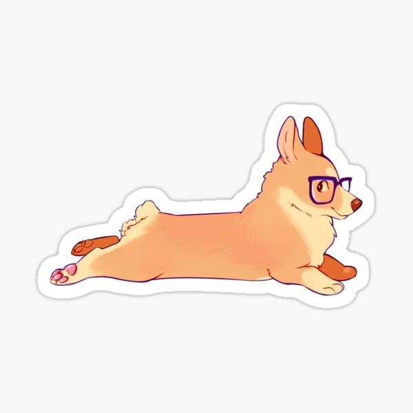 Corgi lay down Sticker
