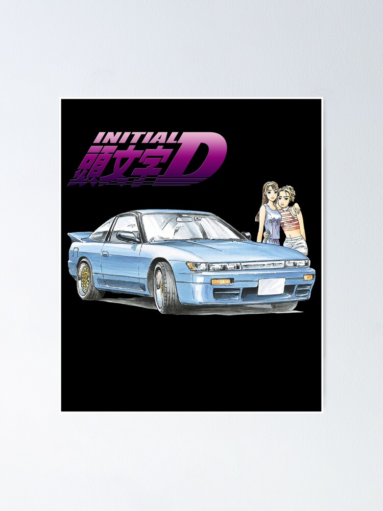 Initial D Anime' Poster, picture, metal print, paint by Bad Smoker