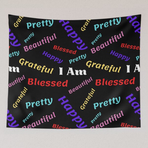 Item preview, I Am Beautiful, Grateful, Blessed, Happy And Pretty - Inspirational Girly Quotes | Motivational Girly Quotes designed and sold by Delandor.