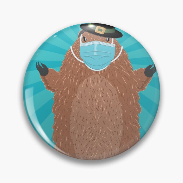 Item preview, Masked happy groundhog designed and sold by AnnArtshock.