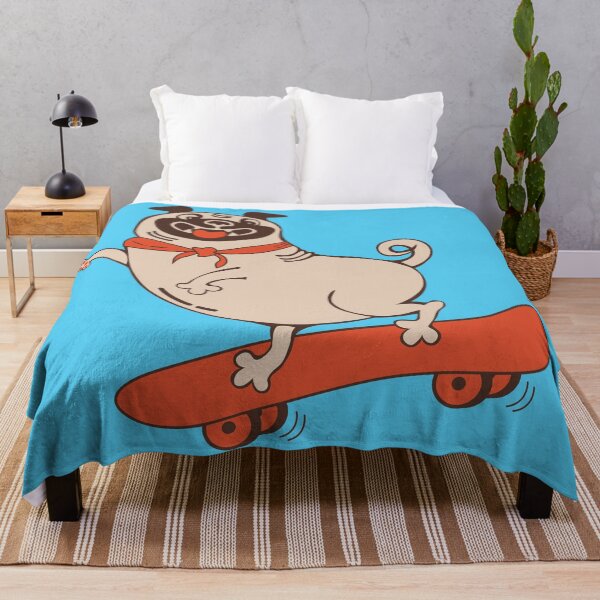 Item preview, Funny animal character skateboarding pug designed and sold by CutieBlue.