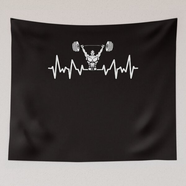Item preview, Heartbeat Barbell Bodybuilding Weightlifting Gym Workout designed and sold by TomGiantDesigns.