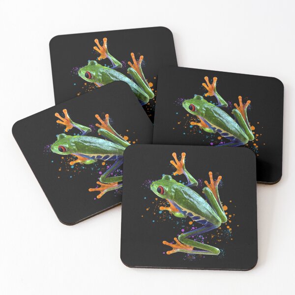Item preview, Red Eyed Tree Frog Watercolor Frog Keeper Frog Fan designed and sold by JRRTs.
